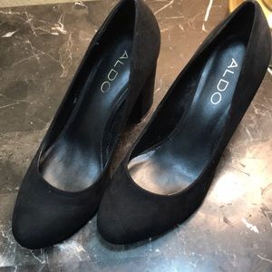 ALDO Black suede block heels